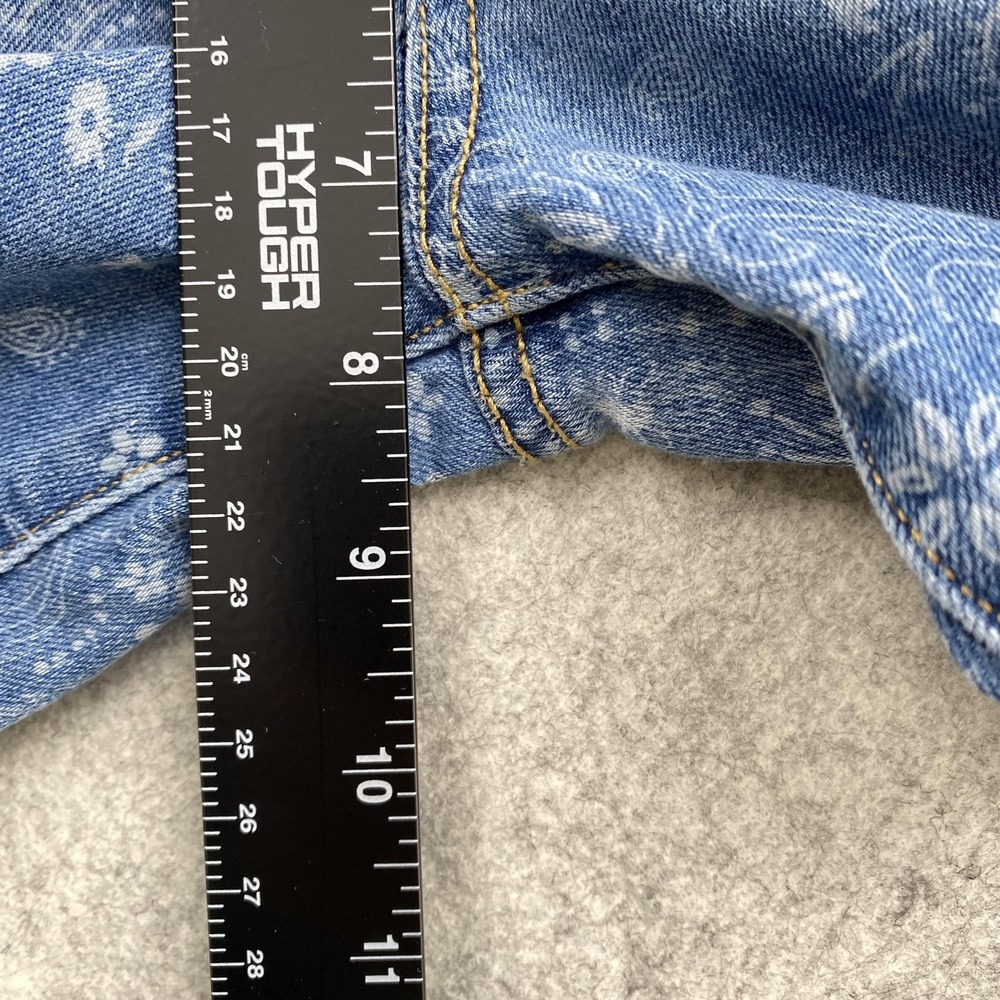 Levi Strauss Signature Wide Leg Jeans Girls 10 23x24 Blue Paisley Print Stretch - Picture 4 of 14